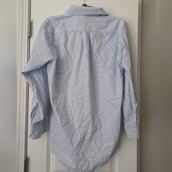 Michael Kors Mens Blue White Plaid Button Down Long Sleeve Shirt - Picture 4 of 8